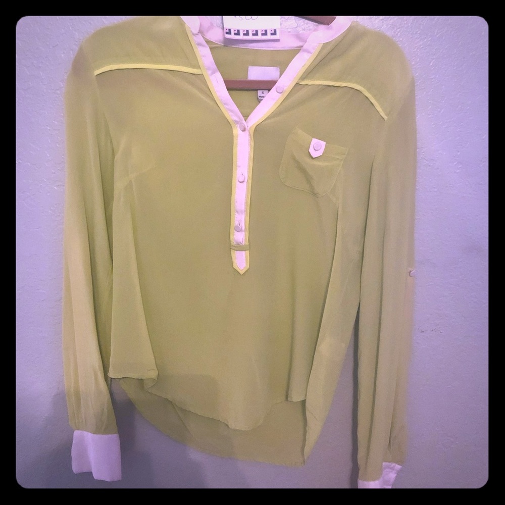 Lime green boutique blouse